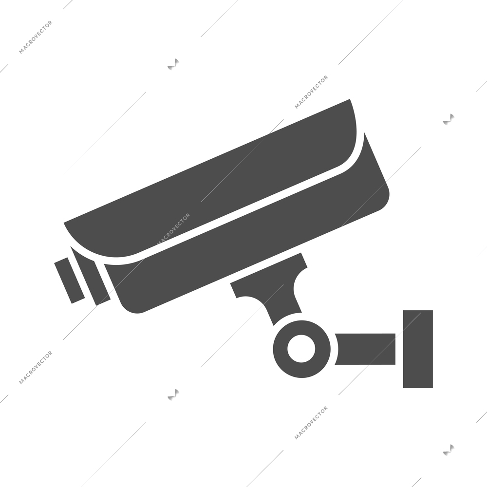 24 hours security surveillance camera composition with black CCTV icon isolated on blank background vector illustration