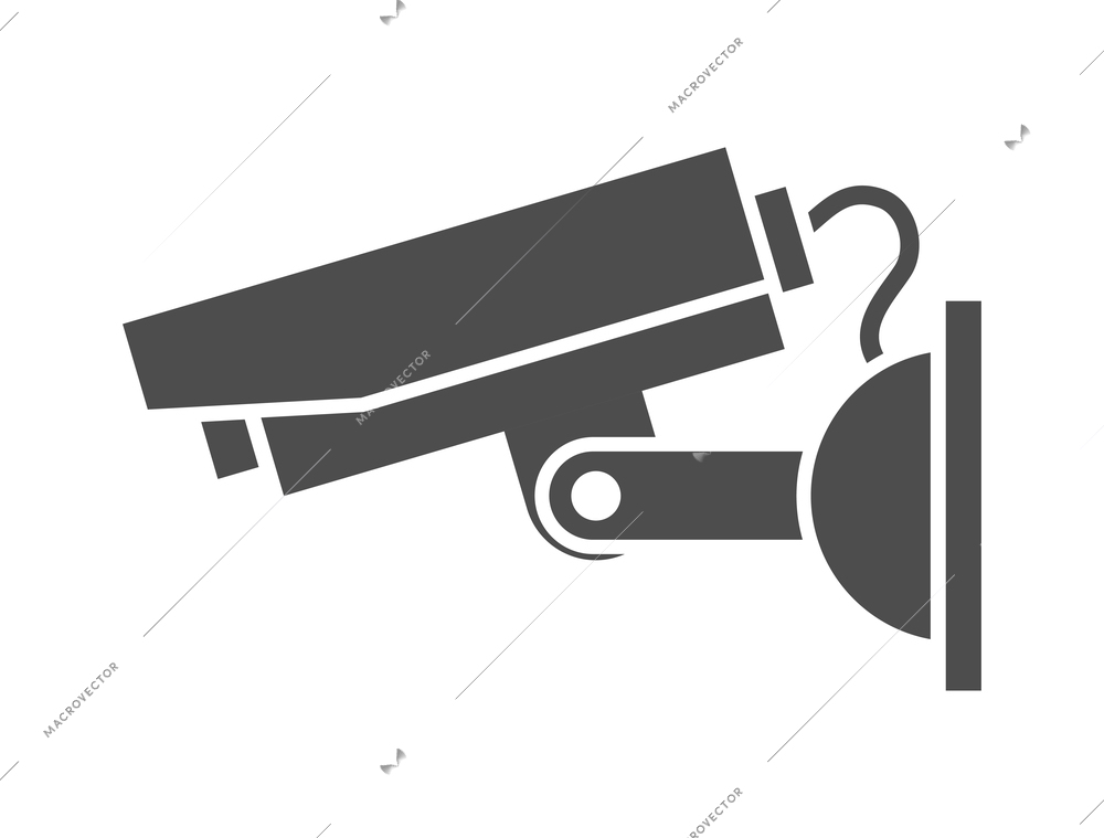 24 hours security surveillance camera composition with black CCTV icon isolated on blank background vector illustration