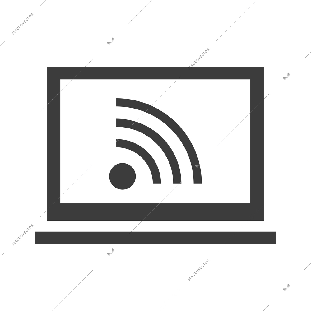 Wireless communication network business composition with black isolated wi-fi icon on blank background vector illustration