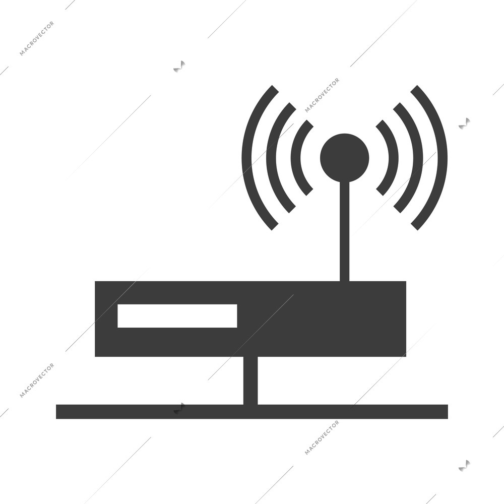 Wireless communication network business composition with black isolated wi-fi icon on blank background vector illustration