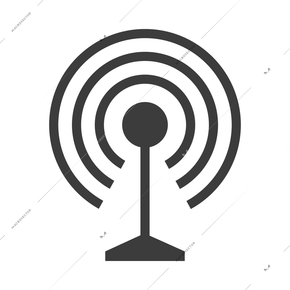 Wireless communication network business composition with black isolated wi-fi icon on blank background vector illustration