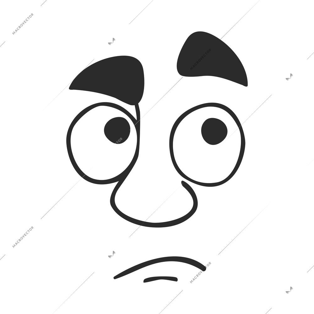 Facial avatar emotions composition with isolated icons expressing face emotion of cartoon character vector illustration