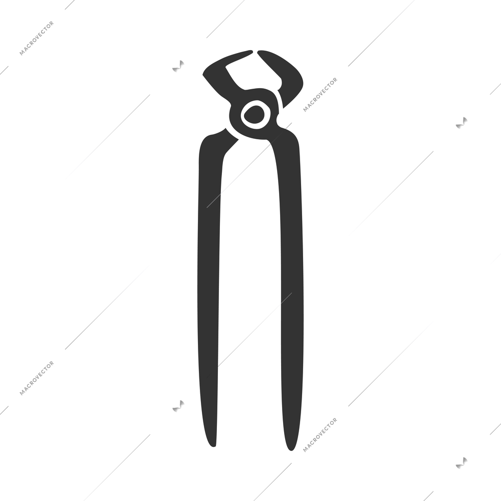 Tools composition with isolated black monochrome icon of construction instrument on blank background vector illustration