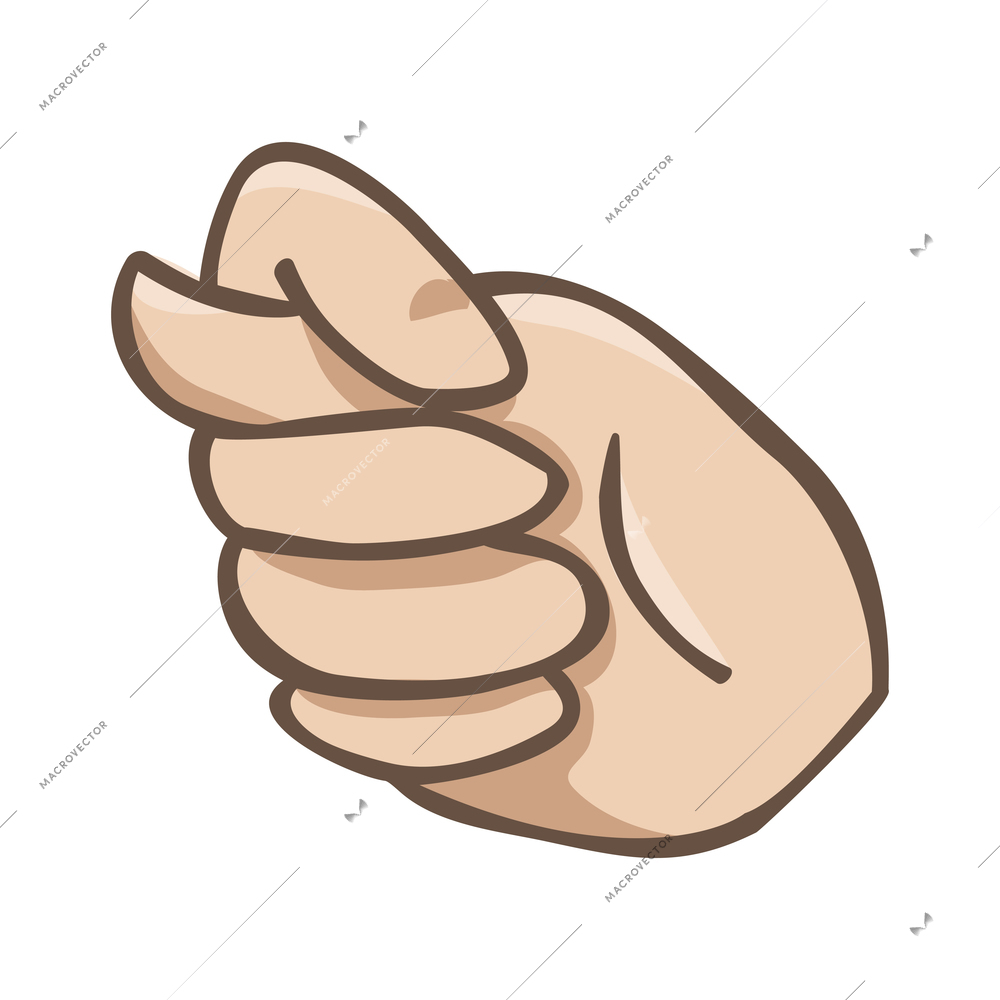 Hands composition with isolated colored icon of human hand gesture on blank background ector illustration
