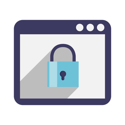 Information security composition with flat isolated technology icon on blank background vector illustration