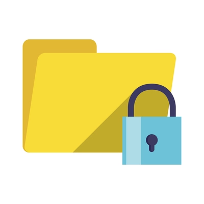 Information security composition with flat isolated technology icon on blank background vector illustration