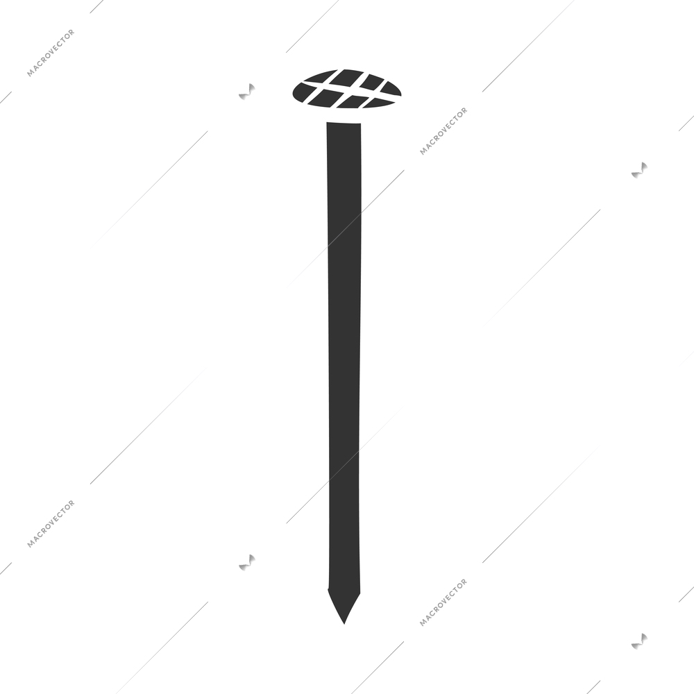 Tools composition with isolated black monochrome icon of construction instrument on blank background vector illustration