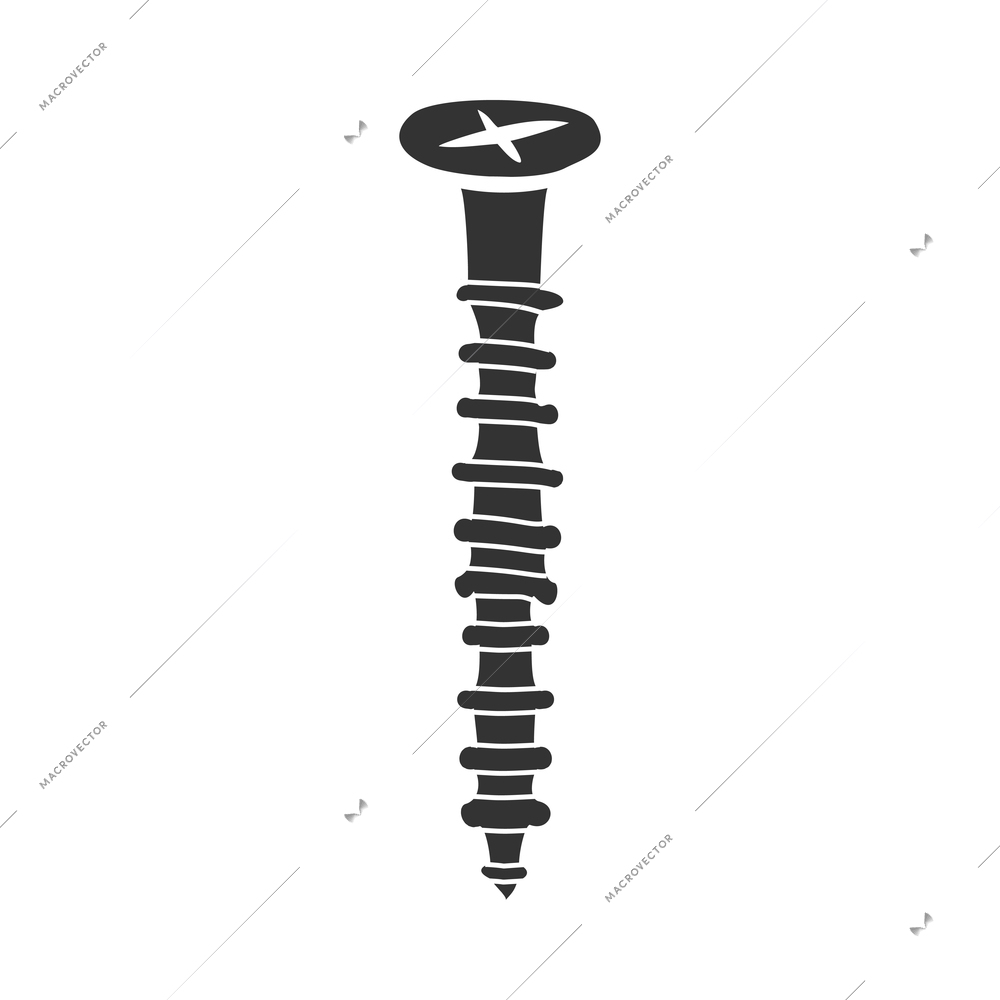 Tools composition with isolated black monochrome icon of construction instrument on blank background vector illustration