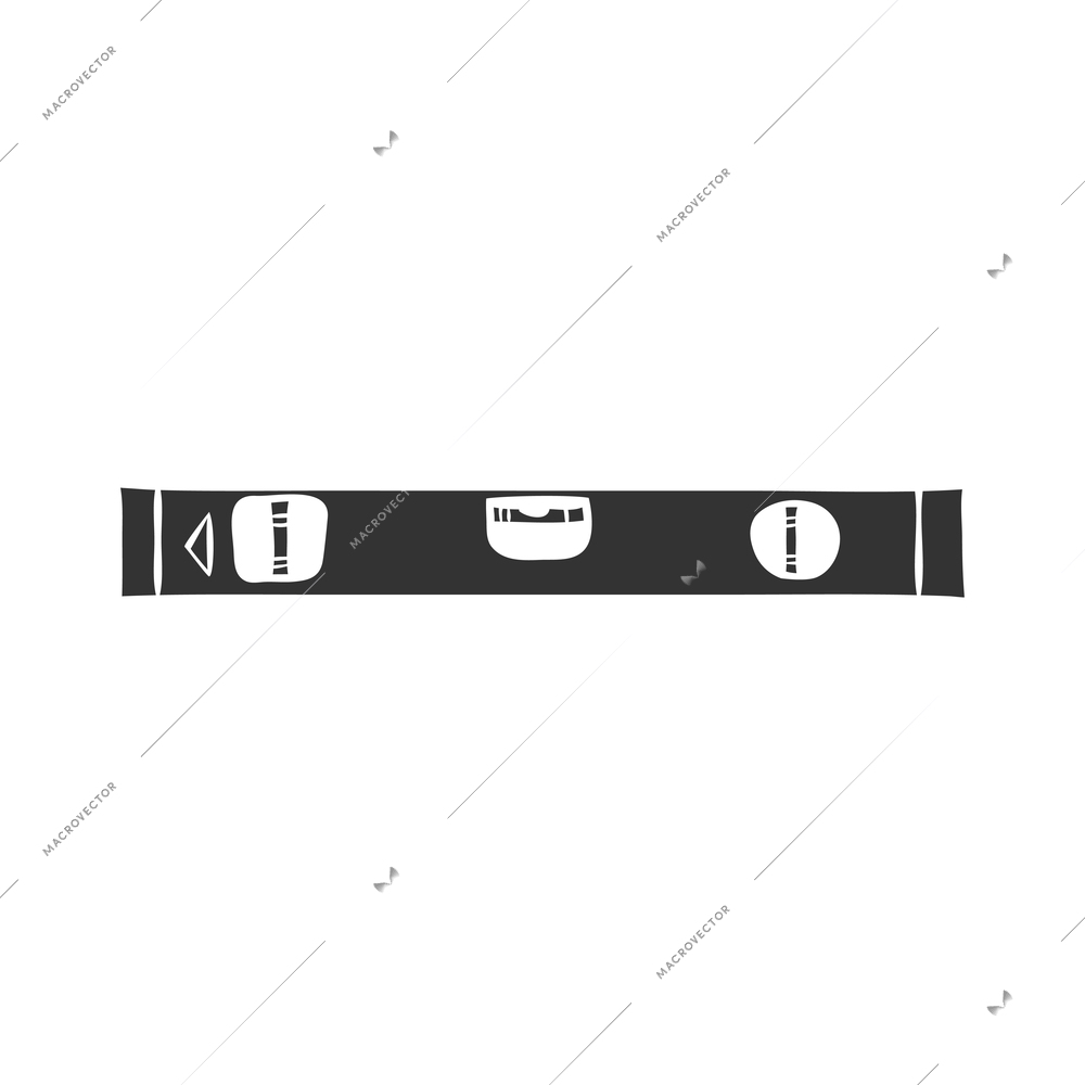 Tools composition with isolated black monochrome icon of construction instrument on blank background vector illustration