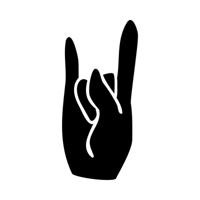 Hands composition with black isolated pictogram icon of human hand gesture on blank background ector illustration