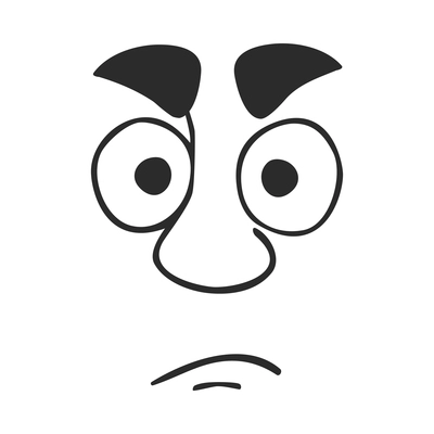 Facial avatar emotions composition with isolated icons expressing face emotion of cartoon character vector illustration