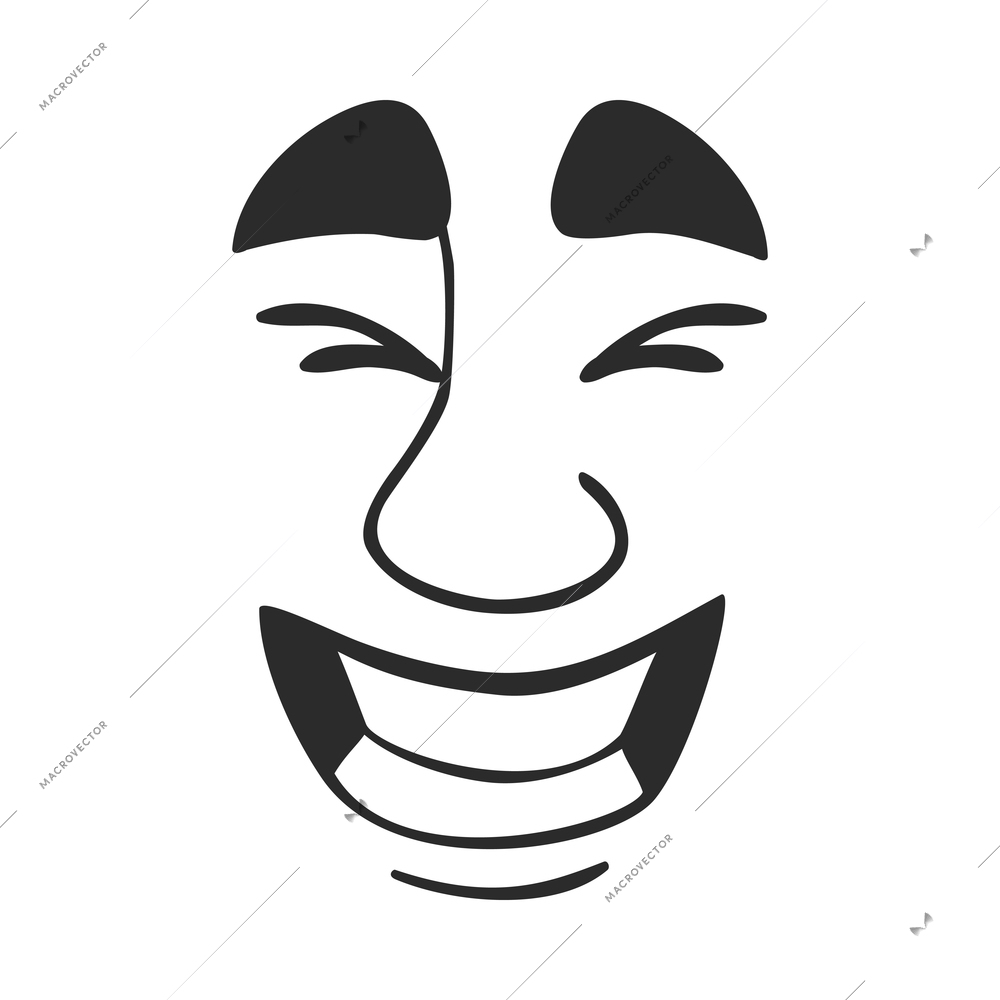 Facial avatar emotions composition with isolated icons expressing face emotion of cartoon character vector illustration