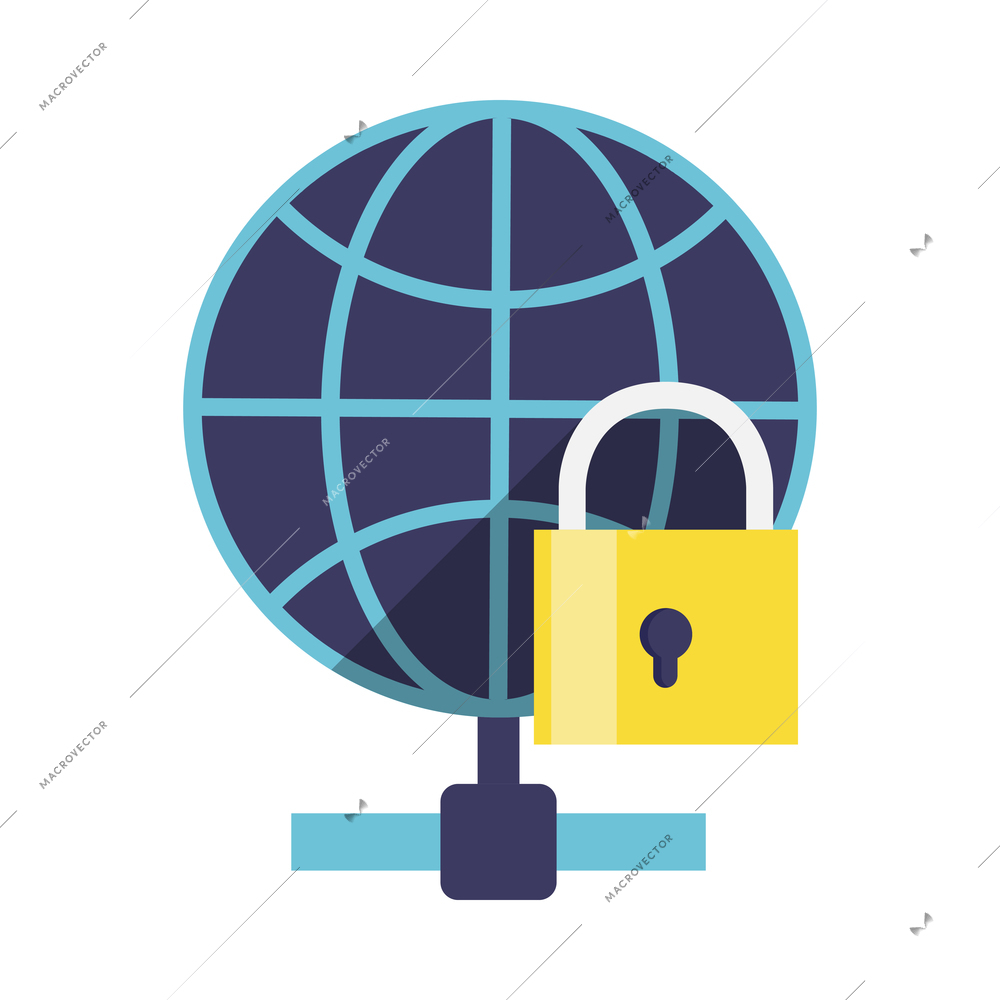 Information security composition with flat isolated technology icon on blank background vector illustration