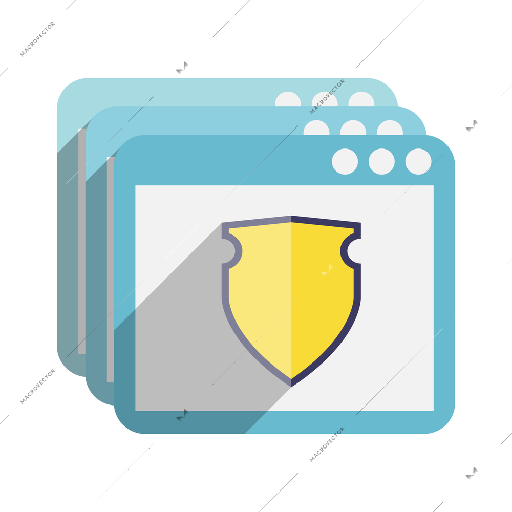 Information security composition with flat isolated technology icon on blank background vector illustration