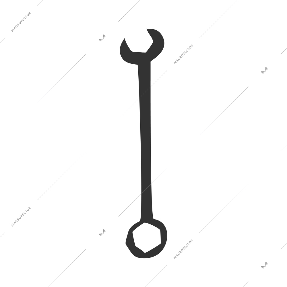 Tools composition with isolated black monochrome icon of construction instrument on blank background vector illustration