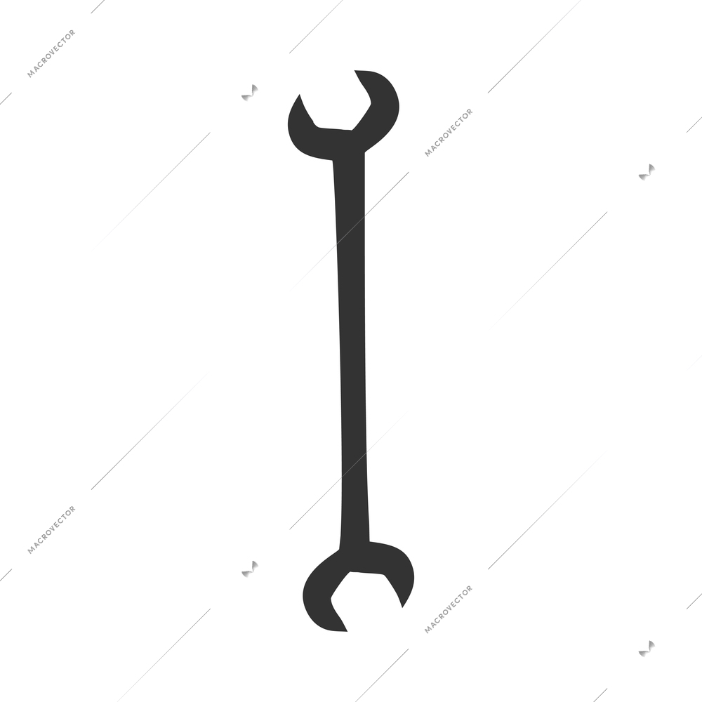 Tools composition with isolated black monochrome icon of construction instrument on blank background vector illustration