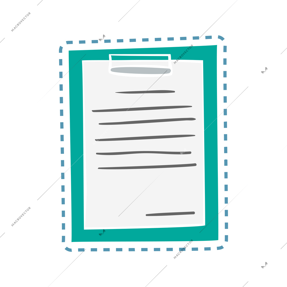 Business office stationery supplies composition with isolated sticker icon of workplace item vector illustration