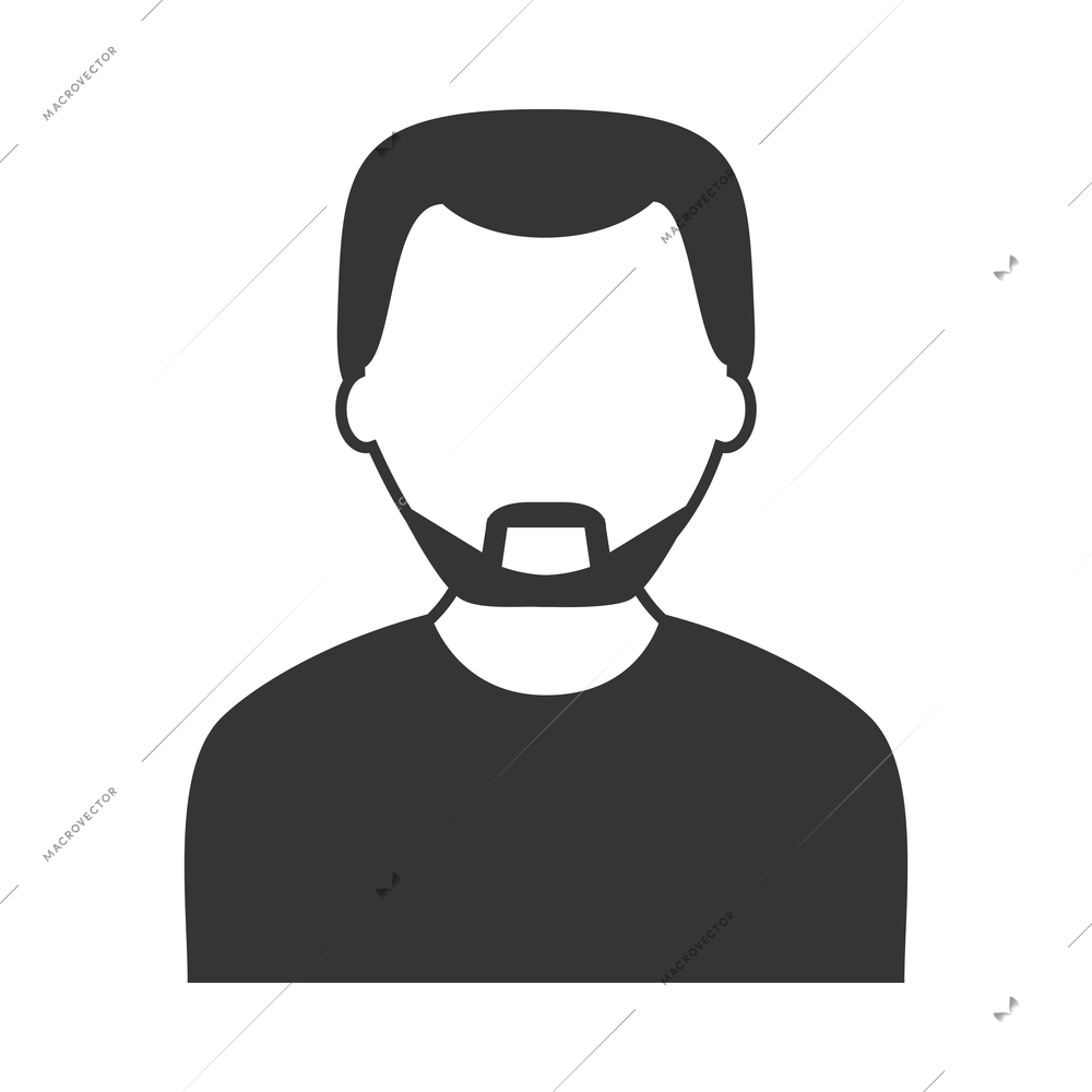 Avatar composition with isolated monochrome icon of user black silhouette on blank background vector illustration