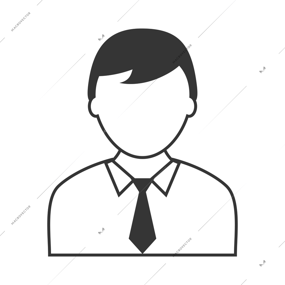 Avatar composition with isolated monochrome icon of user black silhouette on blank background vector illustration