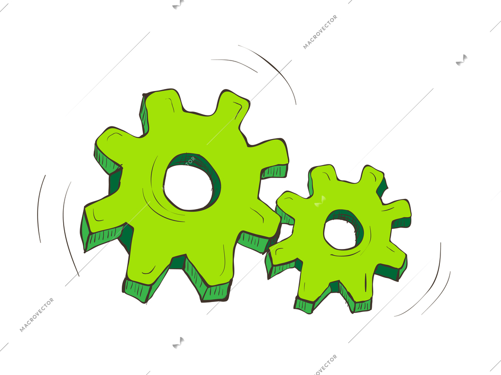 Business computer icons composition with isolated hand drawn sketch style image of equipment vector illustration