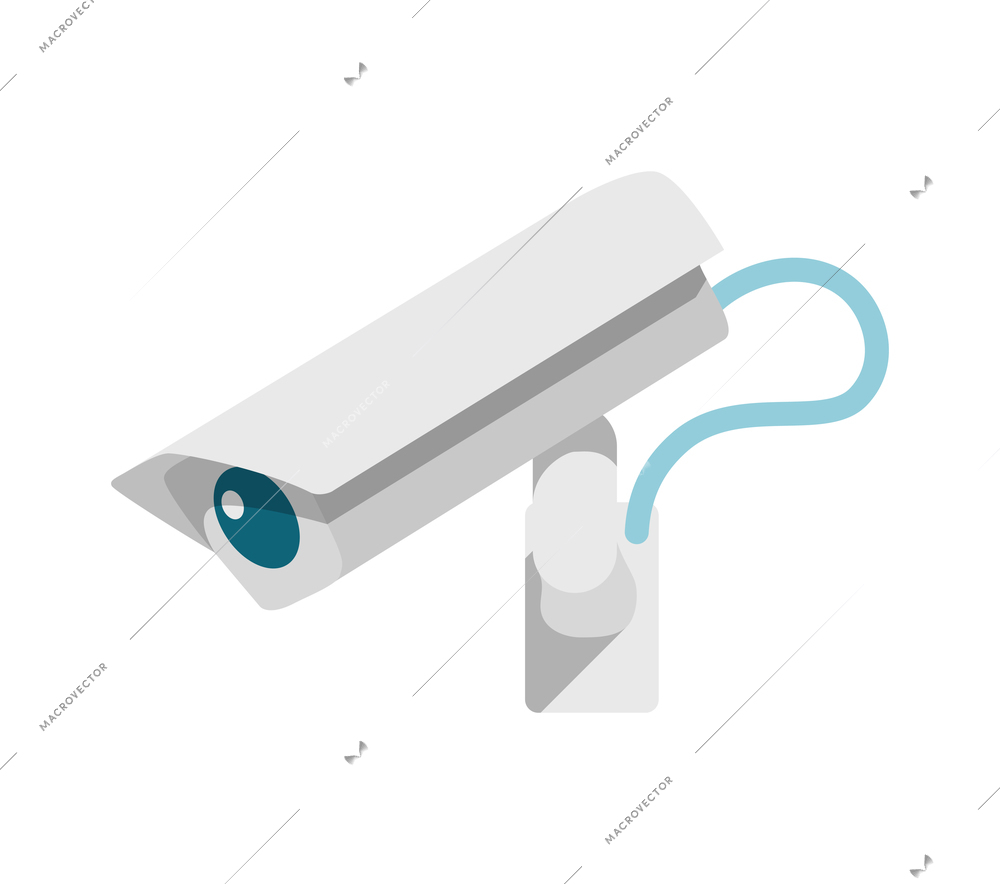 24 hours security surveillance camera composition with colored CCTV icon isolated on blank background vector illustration