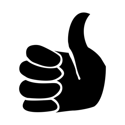 Hands composition with black isolated pictogram icon of human hand gesture on blank background ector illustration