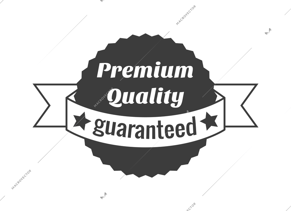 Label quality composition with isolated monochrome badge with ornate elements and text vector illustration
