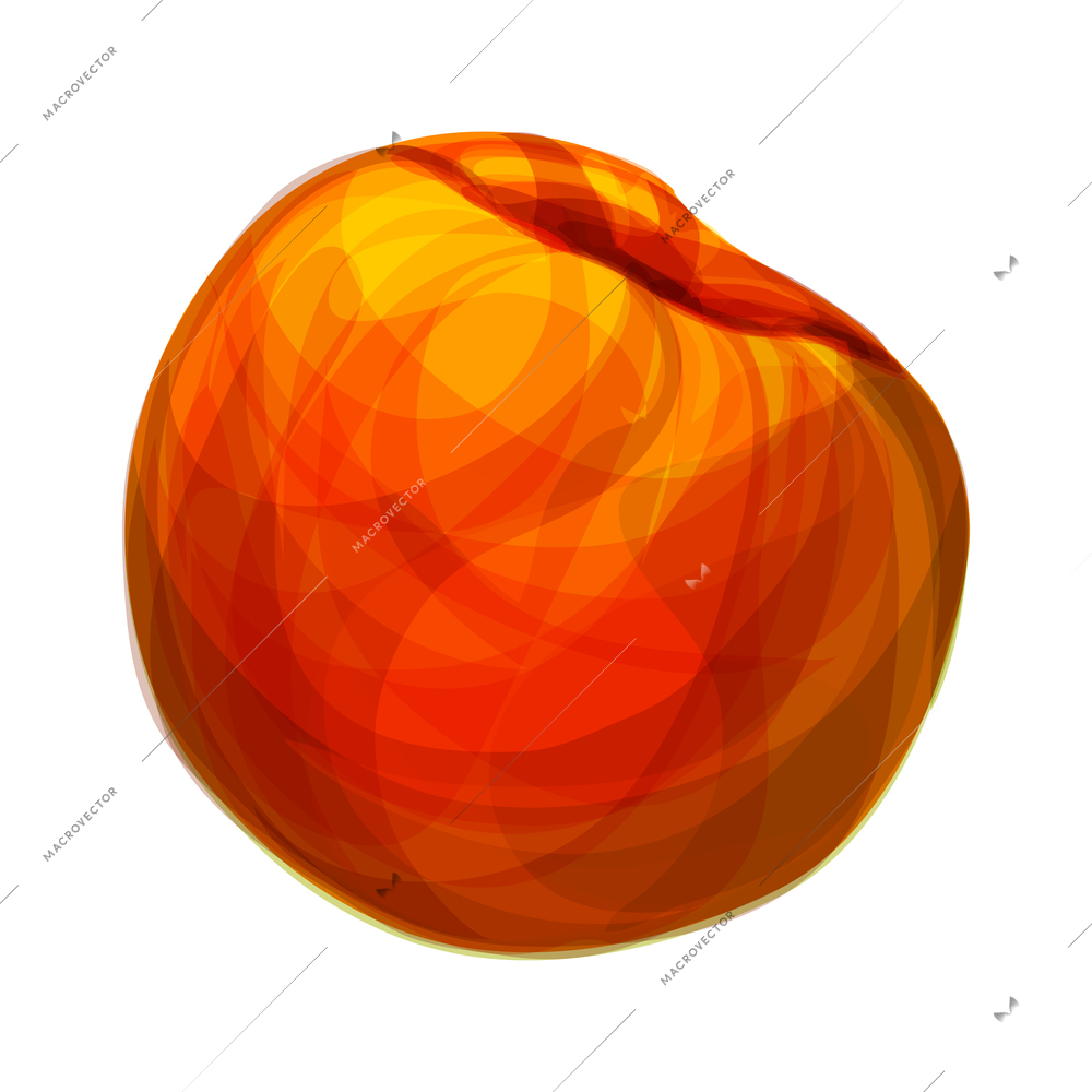 Fruits composition with isolated hand drawn style colored image of ripe fruit vector illustration