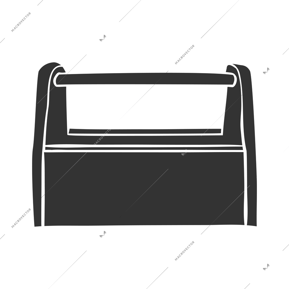 Tools composition with isolated black monochrome icon of construction instrument on blank background vector illustration