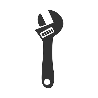 Tools composition with isolated black monochrome icon of construction instrument on blank background vector illustration