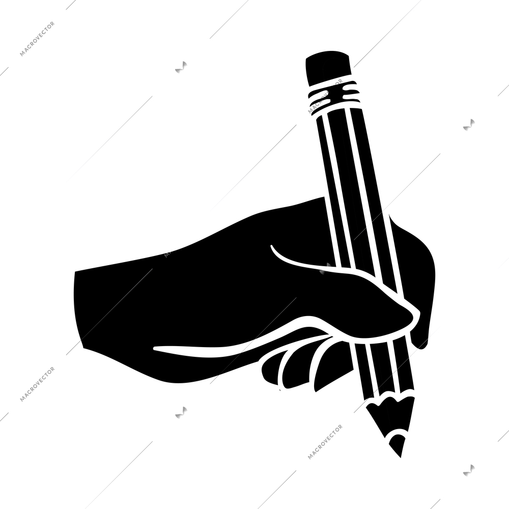 Hands composition with black isolated pictogram icon of human hand gesture on blank background ector illustration