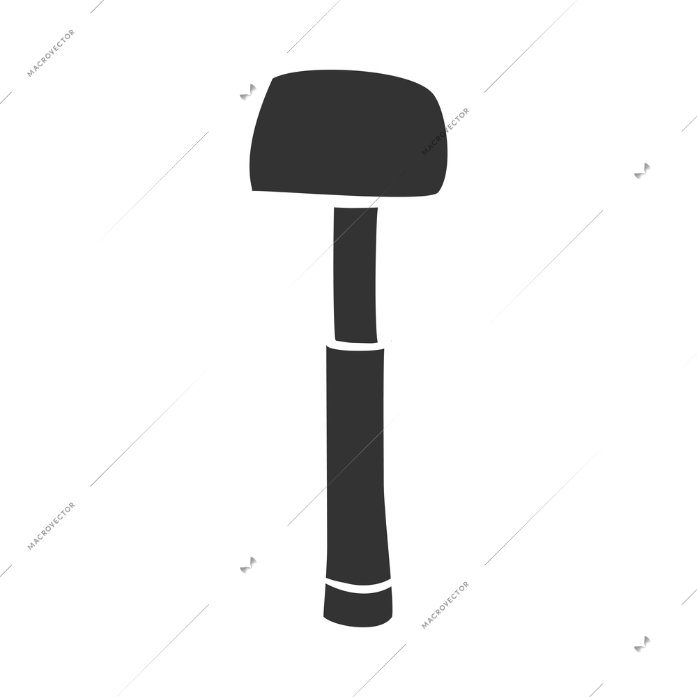 Tools composition with isolated black monochrome icon of construction instrument on blank background vector illustration