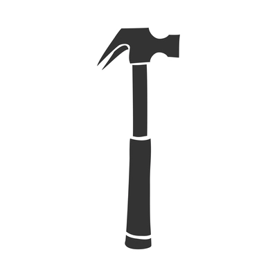 Tools composition with isolated black monochrome icon of construction instrument on blank background vector illustration