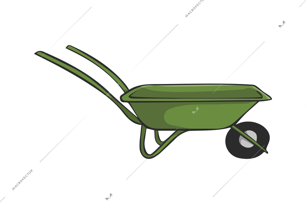 Gardener composition with isolated cartoon style icon of gardening tool on blank background vector illustration