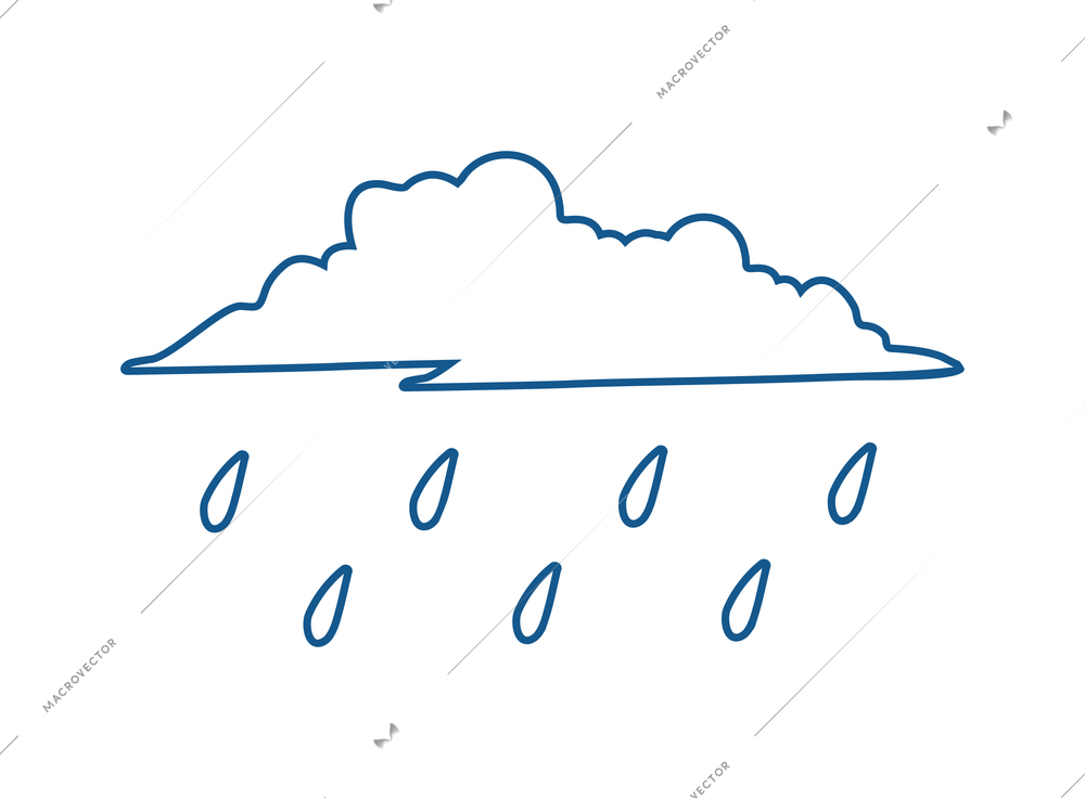 Weather sketch composition with isolated icons of weather conditions on blank background vector illustration
