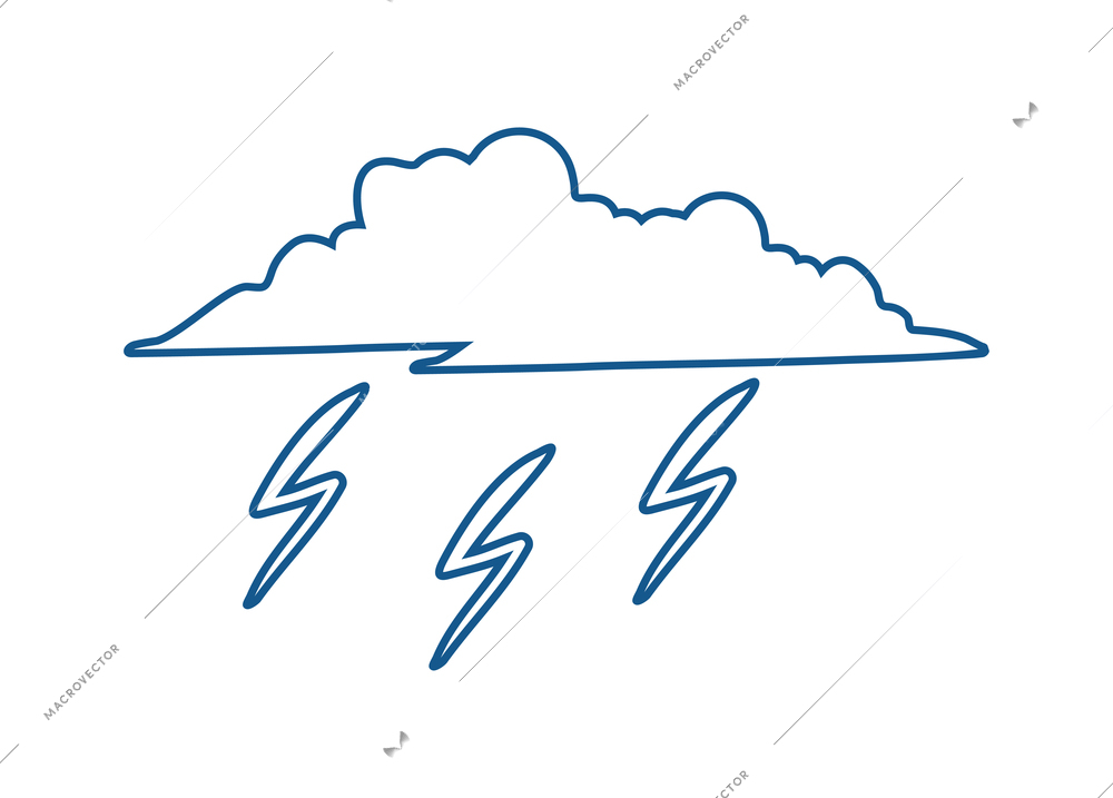 Weather sketch composition with isolated icons of weather conditions on blank background vector illustration