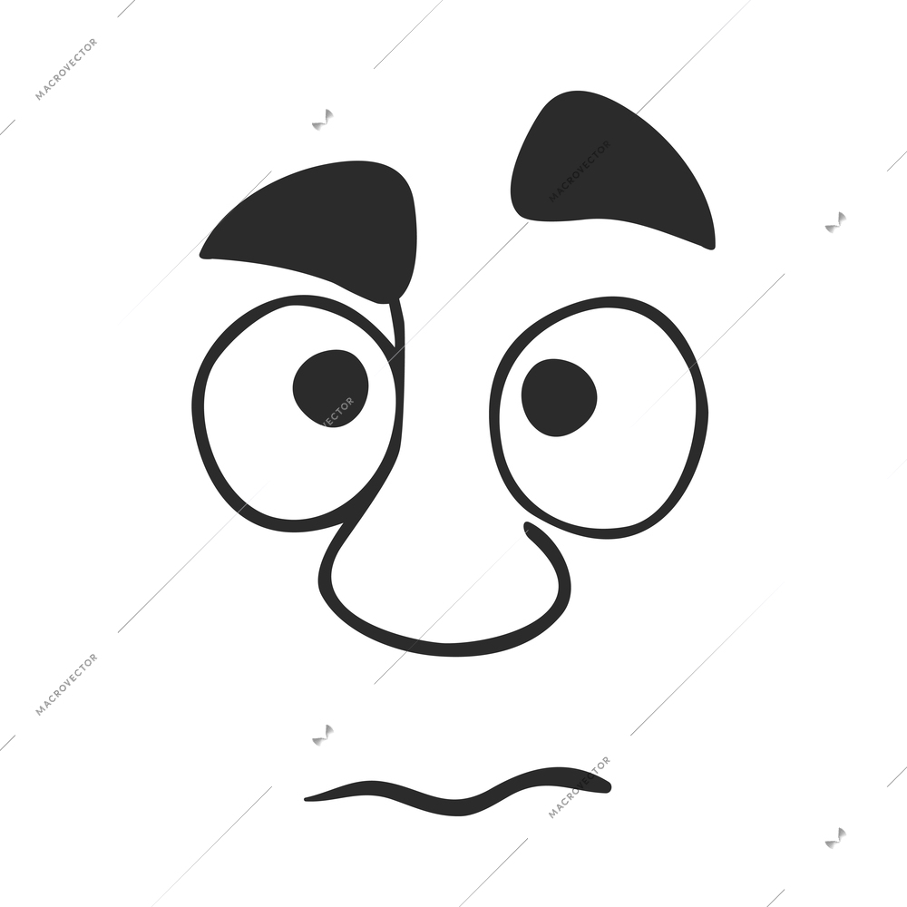 Facial avatar emotions composition with isolated icons expressing face emotion of cartoon character vector illustration