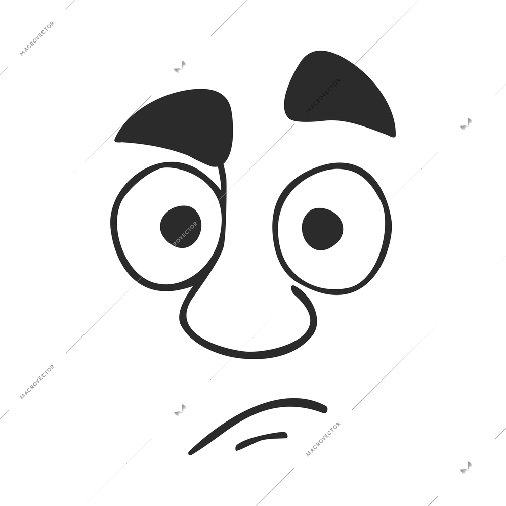 Facial avatar emotions composition with isolated icons expressing face emotion of cartoon character vector illustration