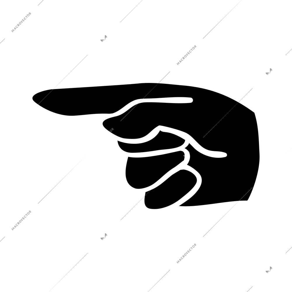 Hands composition with black isolated pictogram icon of human hand gesture on blank background ector illustration