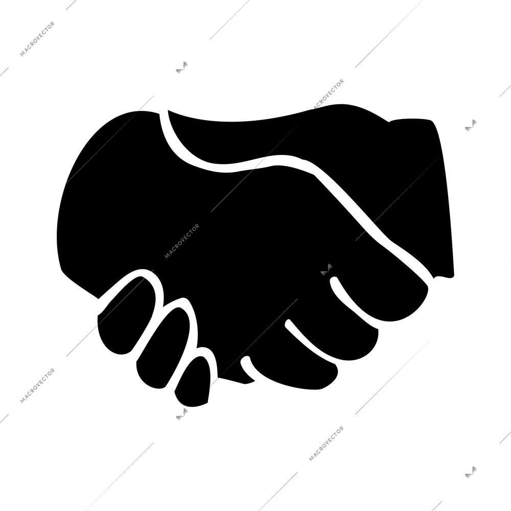 Hands composition with black isolated pictogram icon of human hand gesture on blank background ector illustration