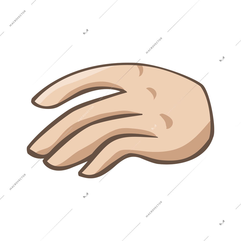 Hands composition with isolated colored icon of human hand gesture on blank background ector illustration