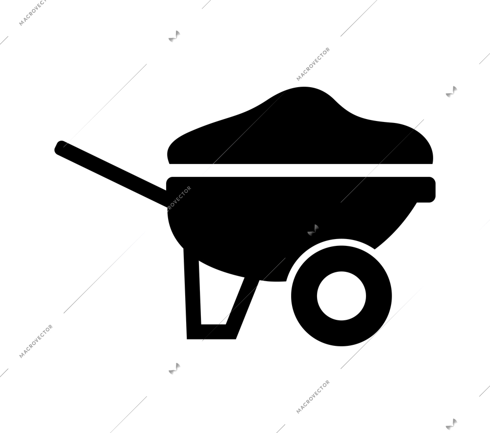 Farming harvesting and agriculture composition with isolated monochrome icon on blank background vector illustration