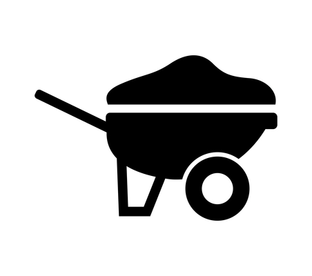 Farming harvesting and agriculture composition with isolated monochrome icon on blank background vector illustration