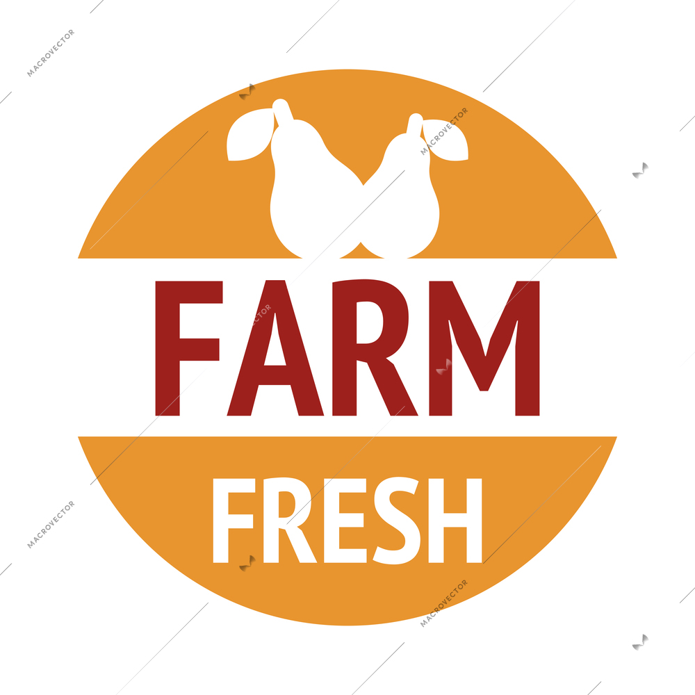 Farming harvesting and agriculture composition with isolated colorful label with text on blank background vector illustration