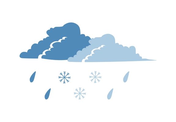 Weather doodle composition with isolated icons of weather conditions on blank background vector illustration