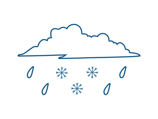 Weather sketch composition with isolated icons of weather conditions on blank background vector illustration