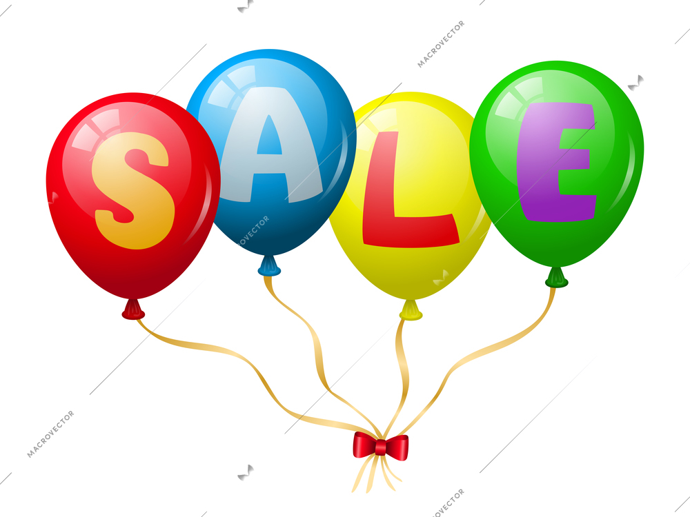 Colorful balloons sale promotion isolated vector illustration