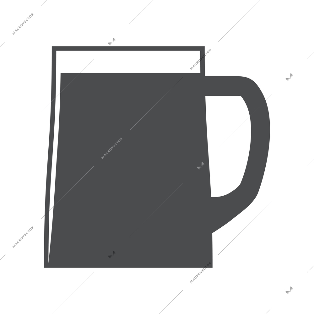 Beer composition with isolated monochrome icon on blank background vector illustration