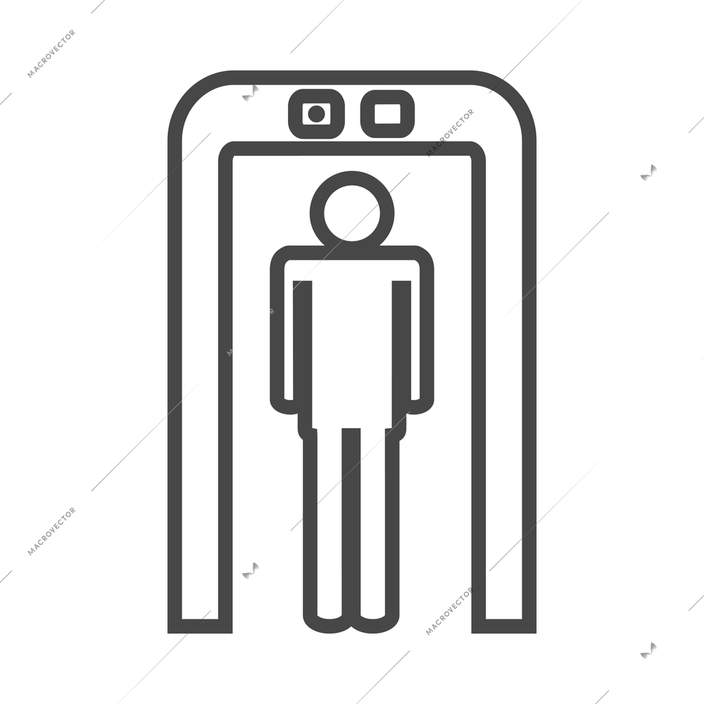 Airport composition with isolated outline business travel icon on blank background vector illustration
