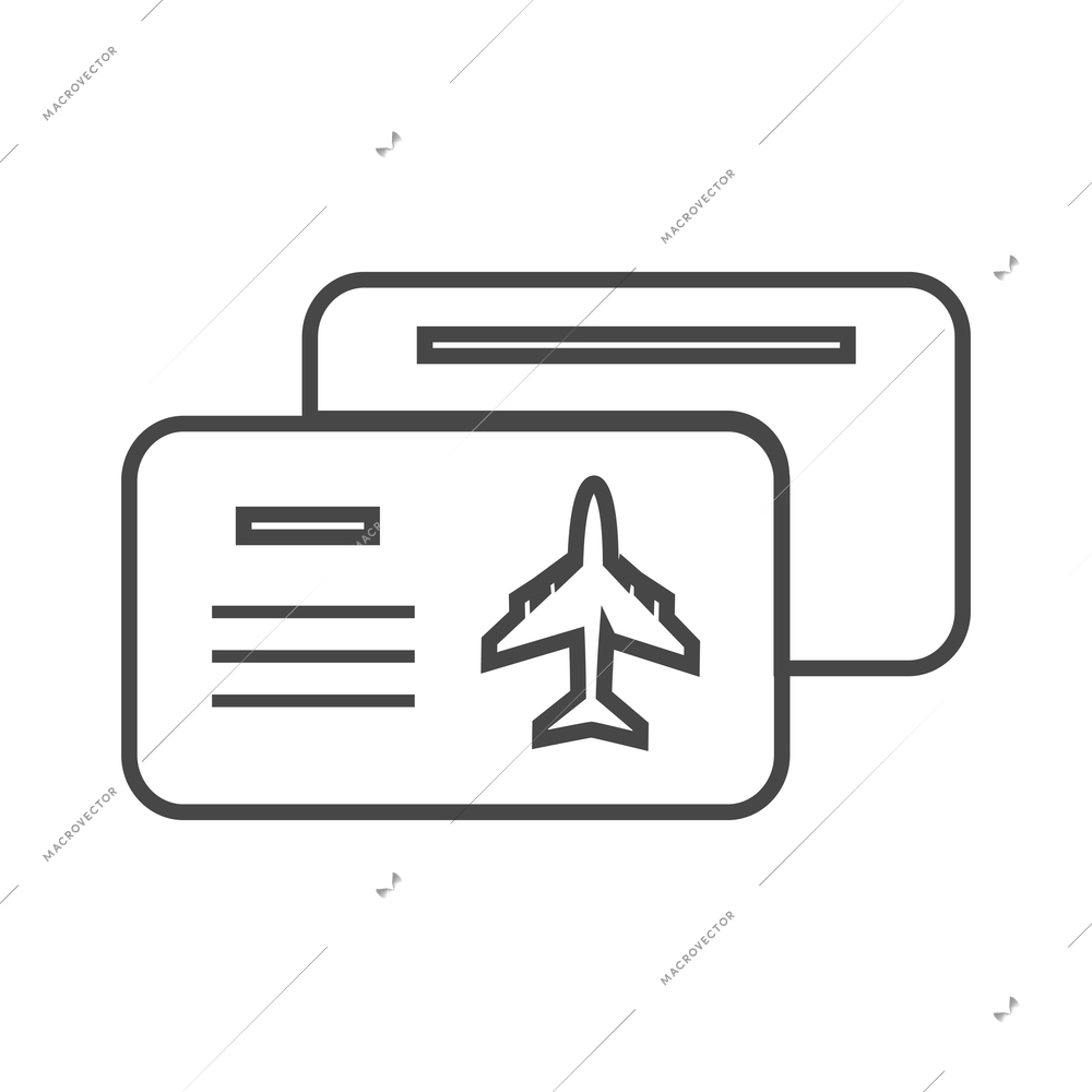 Airport composition with isolated outline business travel icon on blank background vector illustration